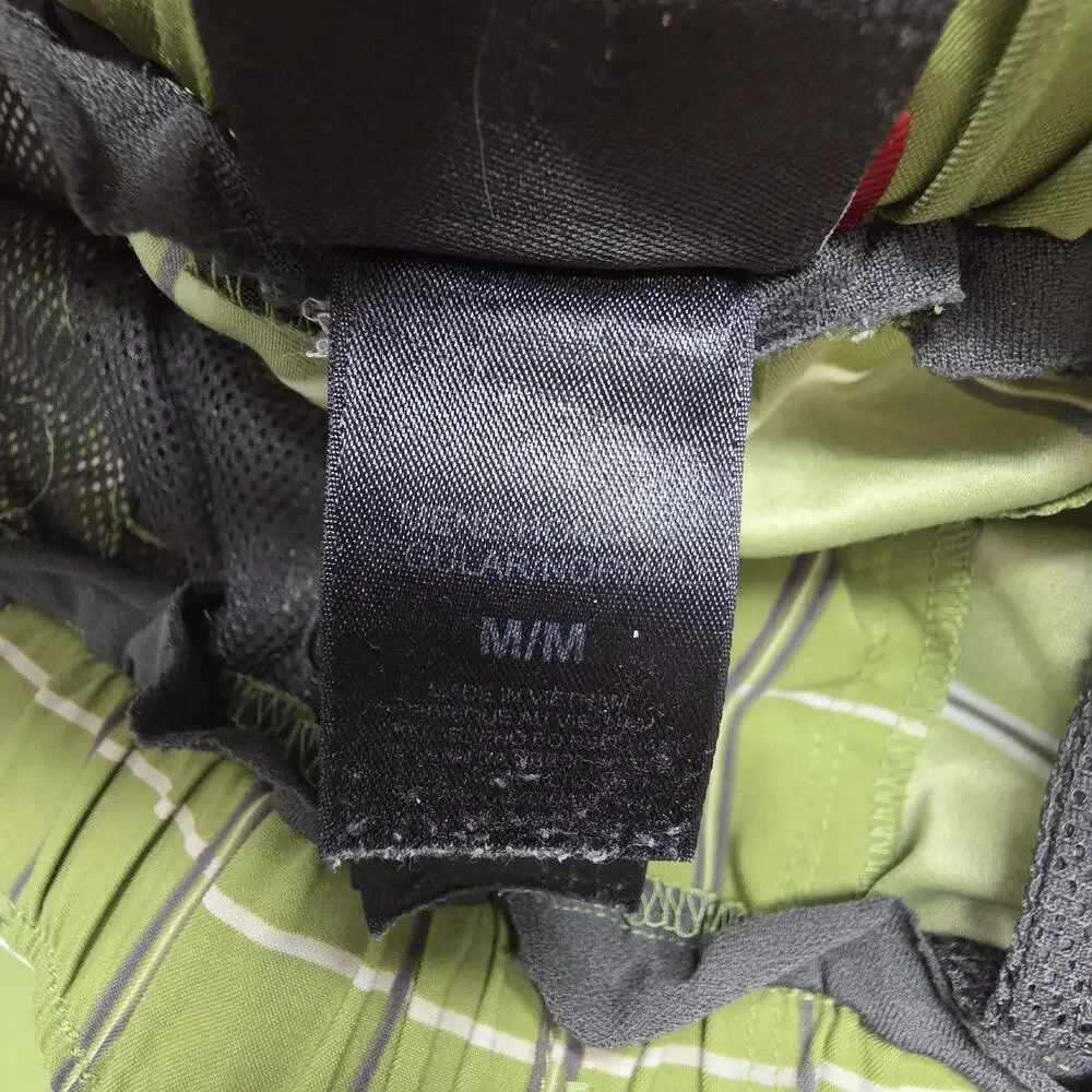 The North Face Swim Shorts Mens M Green Check Lined Built-In Brief Pockets